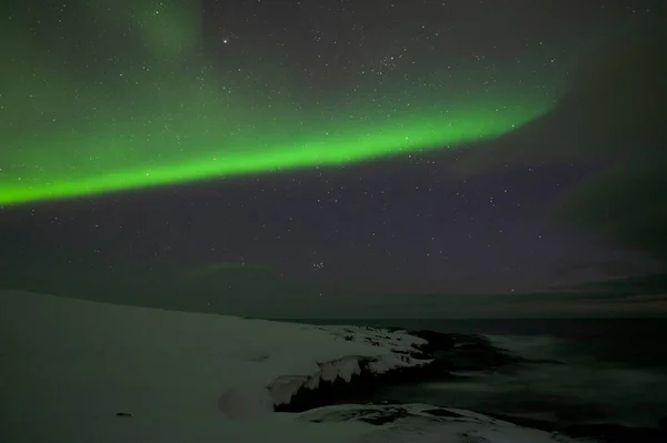 Aurora Borealis Vagyok Északi Fény Teriberka Vagyok Murmanszk Régió Oroszország — Stock Fotó