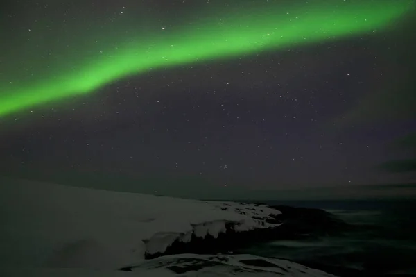 Aurora Borealis. Kuzey Işıkları. Teriberka. Murmansk bölgesi. Rusya