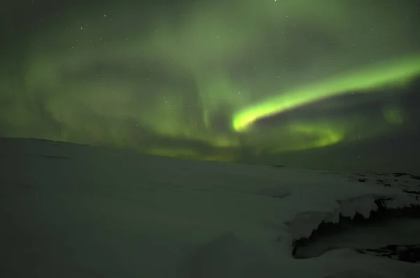 Aurora Borealis Zorza Polarna Teriberka Region Murmańska Rosja — Zdjęcie stockowe