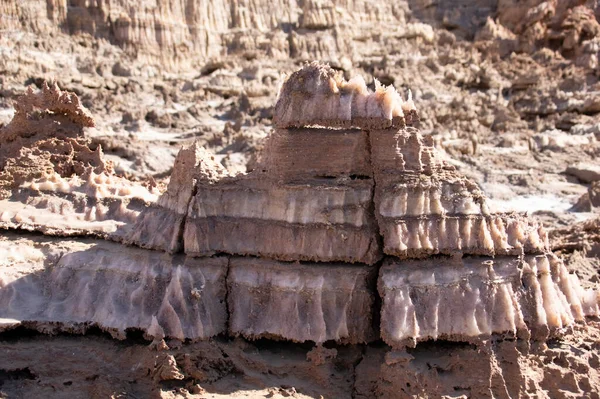 Etiyopya 'daki Dallol volkanı tuzlu dağları. Uzak bölge. Afrika