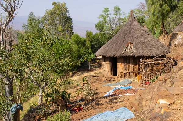 Traditional village house in Ethiopia. Africa, Ethiopia