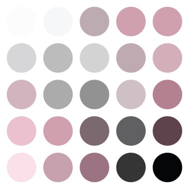 Pembe ve gri renk örneklerini tonları olarak yuvarlak 25 daire