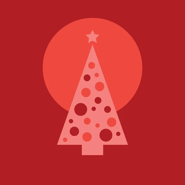 Kartu Merah Pohon Natal Minimalis Stok Ilustrasi 