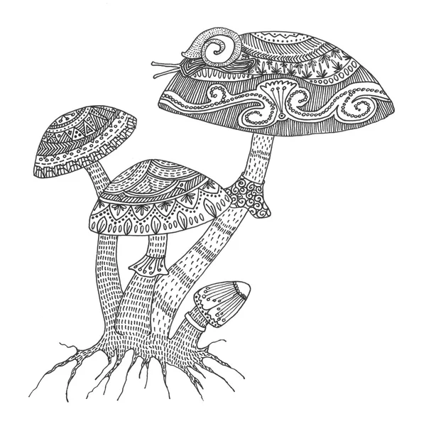 Mushroom coloring page Stockfoto\u002639;s, Rechtenvrije Mushroom coloring page afbeeldingen 