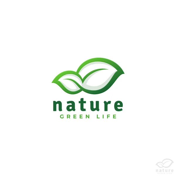 Logo Nature Avec Style Feuille Ligne — Image vectorielle