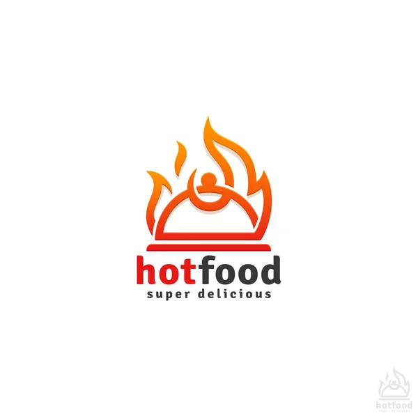 Modello Logo Hot Food — Vettoriale Stock