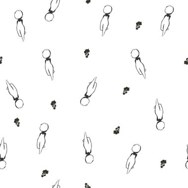 Tatlı kız silueti ve pürüzsüz kalla deseni. Seksi, tombul bir kız ve kusursuz bir geçmişi var. Zambak çiçeği ve Chibi kızları rastgele pozisyondalar. Kız ve kalla ile seksi süs.