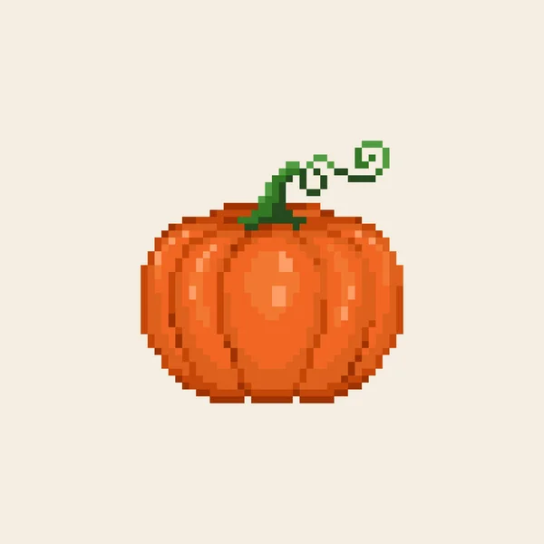 Pixel Art Pumpkin Icon Retro Pixel Pumpkin Illustration Bit Style — Stock Vector