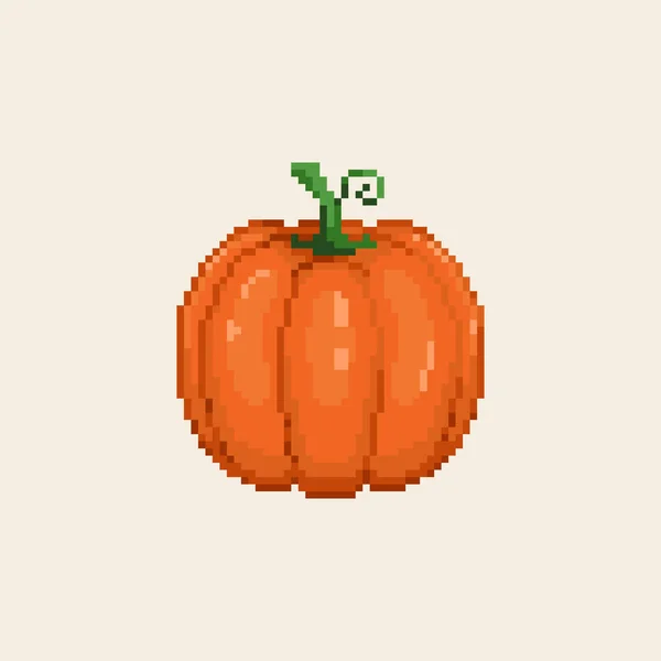 Pixel Konst Idealisk Pumpkin Ikon Retro Pixel Pumpa Illustration Bitars — Stock vektor