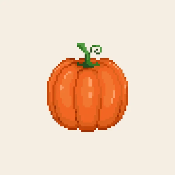 Pixel Art Icono Calabaza Ideal Ilustración Calabaza Píxeles Retro Estilo — Vector de stock