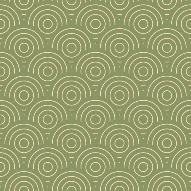 Modern tasarımda Japon klasik vektör dalgaları deseni. Kusursuz bir arka plan, kumaş, tekstil, kağıt dekorasyonu için hazır. Asya deniz dalgaları deseni. Japon Seigaiha dalgalı geometri elemanları deseni.