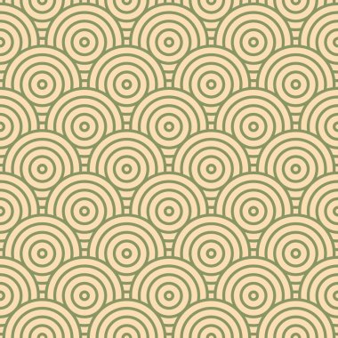 Asya stili mandala pürüzsüz desen. Kumaş, tekstil ve kağıt arkaplan için geometrik dikişsiz süsler. Japon motifli dalgalı mandala desen tasarımı. 