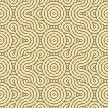 Asya stili mandala pürüzsüz desen. Kumaş, tekstil ve kağıt arkaplan için geometrik dikişsiz süsler. Japon motifli dalgalı mandala desen tasarımı. 