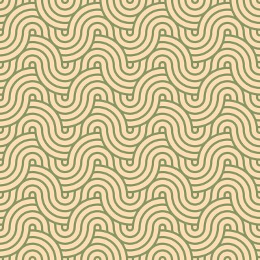 Asya stili mandala pürüzsüz desen. Kumaş, tekstil ve kağıt arkaplan için geometrik dikişsiz süsler. Japon motifli dalgalı mandala desen tasarımı. 