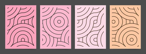 Modern basit geometrik dalgalı çizgiler poster tasarım şablonları. Asyalı modası, iş afişleri, planlar, broşürler ve broşürler için şablonlar. Japon iş tasarım şablonları.