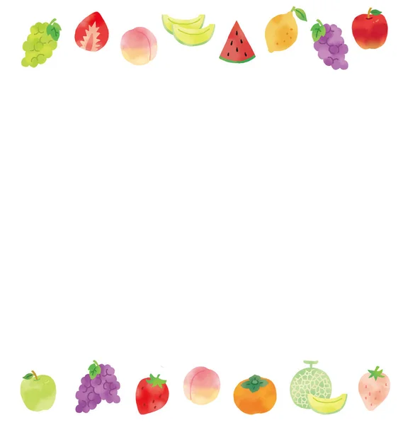 Icono Fruta Ilustración Conjunto Con Tacto Acuarela —  Fotos de Stock