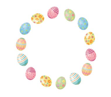 Paskalya yumurtalarının şirin ve şık bir tasviri.