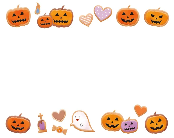 Illustratieset Voor Halloween Motiefglazuur Cookies — Stockfoto