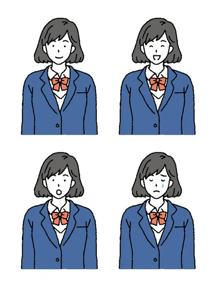 Einfache Berührung Illustrationen Über Freuden Und Leiden Von Studentinnen — Stockvektor