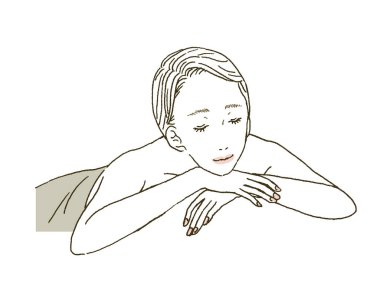 Güzellik tedavisi gören bir kadının tasviri