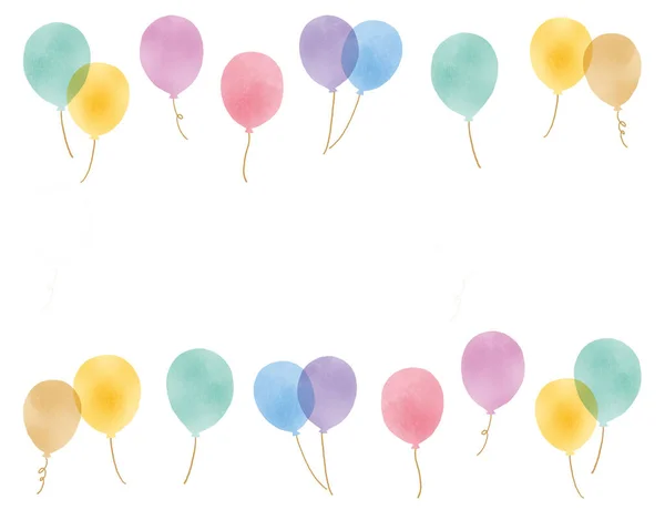 Illustration Simple Cute Balloon Watercolor Touch — Stock Photo, Image