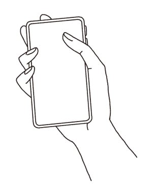 Basit bir dokunuşla akıllı telefonu tutan bir elin tasviri