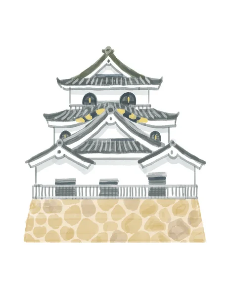 Illustratie Van Het Kasteel Hikone Een Toeristische Attractie Prefectuur Shiga — Stockfoto