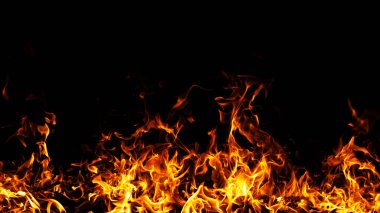 Ateşli enerji arka planını ateşle. Ateşin hareketli dokusu. Yangın dramatik alev girdabı. Parlak ısı deseni