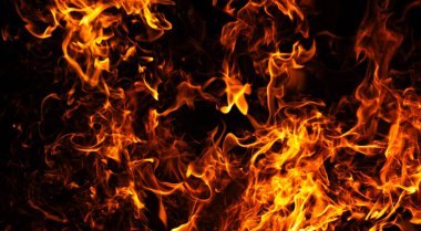 Soyut hareket arka planını ateşle. Ateşin yoğun ısı dokusu. Yangın dramatik enerji akışı. Yanan karanlık boşluk