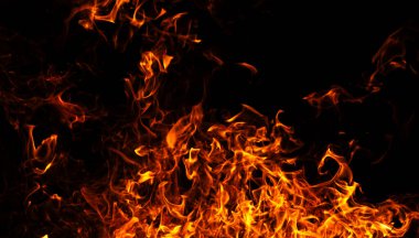 Ateşli sahne arkasını ateşle. Alevli ateş girdabı. Güçlü yanma sahnesini ateşleyin. Parlak soyut biçimi ateşle