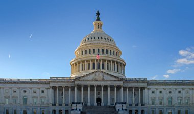 Ulusal hükümet için meclis binası. Capitol gökyüzü altında bir dönüm noktası. Demokrasinin Meclis sembolü. Washington 'un başkenti.