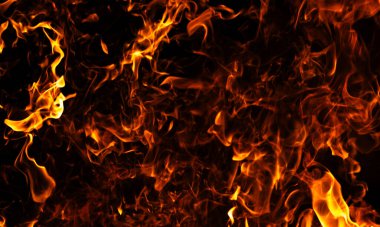 Soyut ısı arka planını ateşle. Ateş güçlü alev hareketi. Alevli enerji akışı. Sıcak parlak dokuyu ateşle