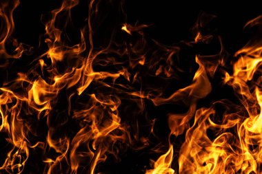 Soyut ısı arka planını ateşle. Ateş güçlü alev hareketi. Alevli enerji akışı. Sıcak parlak dokuyu ateşle