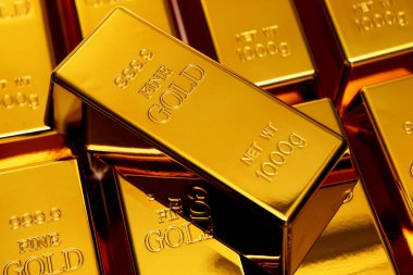 Altın bar stüdyo geçmişi. Güzel altın kavramı. Altın sarısı arka plan. Metal altın desen