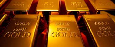 Yatırımda altın külçesi. Yatırım için altın. Çubuklarda altın. Altın çubuk arkaplanı