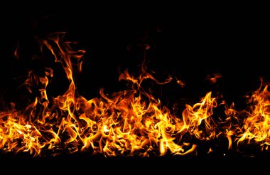 Ateşli enerji arka planını ateşle. Ateşin hareketli dokusu. Yangın dramatik alev girdabı. Parlak ısı deseni