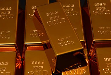 Yatırım ve ticaret için altın. Altın külçeli altın lüks. Lüks altın külçeleri. Altın çubuk arkaplanı