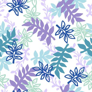 Bahar Renkli Yaprakları Bahçe Vektörü Dekoratif Kusursuz Desen Arkaplan ve Giysi Tasarımı için kullanılabilir