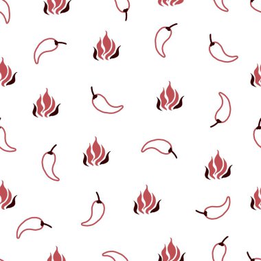 Soyut Acı Biber Yakma Vektörü Grafiksiz Çizimsiz Desen Arkaplan ve Görünüm Tasarımı için kullanılabilir