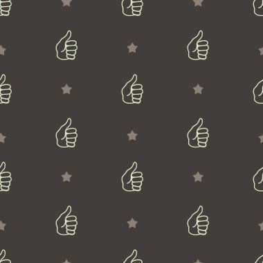 Parmak Yukarı El Hareketi Vektörü Grafiksiz Desen arkaplan ve giyim tasarımı için kullanılabilir