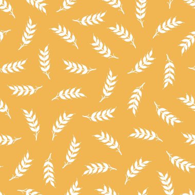 Altın Buğday Tanesi Vektörü Grafik Sanatı Silüeti Tekrarlama Deseni arkaplan ve giysi tasarımı için kullanılabilir