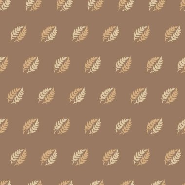 Kahverengi Arkaplan Renksiz Desen içinde soyut Buğday Düz Vektör İlülasyonu arkaplan ve giysi için kullanılabilir