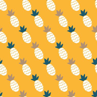 Seamless Pattern with Pineapples Vector Graphic Silhouette can be use for background and apparel design