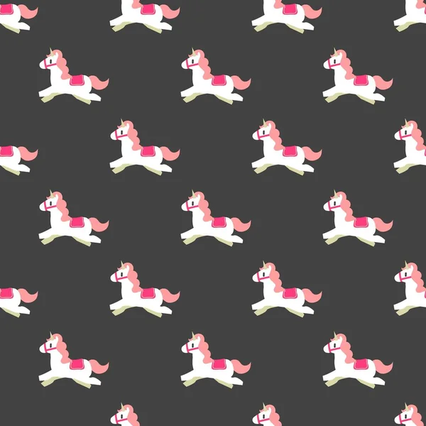 Jump Jumping Horse Herd Vector Graphic Cartoon Seamless Pattern Peut — Image vectorielle