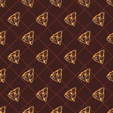 Lezzetli Sonbahar Pastaları Vektör Çizgi Çizgisi Kusursuz Desen arkaplan ve giyim tasarımı için kullanılabilir