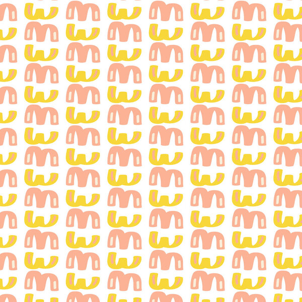 Vector illustration for Baby pattern of cartoon hand-drawn doodle. Kids design for baby textile, postcards, stikers with bright colors, trendy elements and home decor elements.