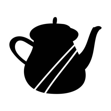 Beyaz arka planda siyah mutfak araçlarının vektör çizimi. Siyah komik mutfak malzemeleri. Duvar kağıdı, şablon dolguları, tekstil, web sayfası arka planı, yüzey dokuları için kullanılabilir. 