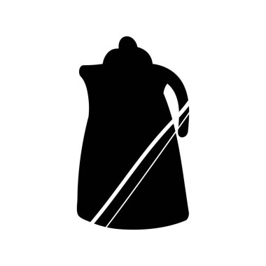 Beyaz arka planda siyah mutfak araçlarının vektör çizimi. Siyah komik mutfak malzemeleri. Duvar kağıdı, şablon dolguları, tekstil, web sayfası arka planı, yüzey dokuları için kullanılabilir. 