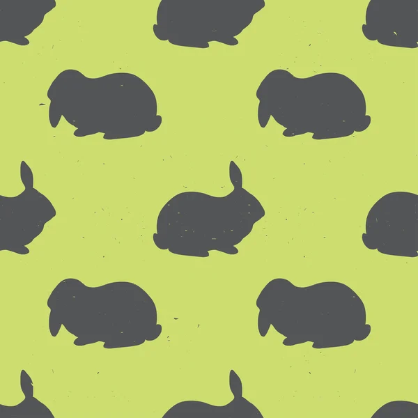 Seamless mönster med kanin silhuetter. — Stock vektor
