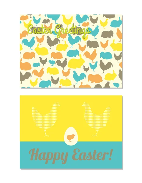 Tarjetas de felicitación Pascua . — Vector de stock